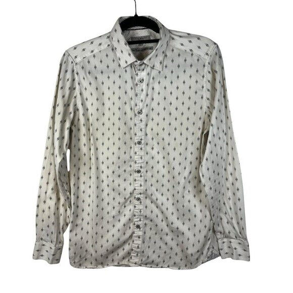 Ted Baker London Diamond Print Button Down Shirt Men’s Size 3‎ Medium - Picture 1 of 7